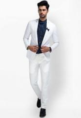 Mr Button Solid White Suit men