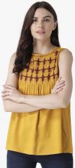 Msfq Yellow Embroidered Top women