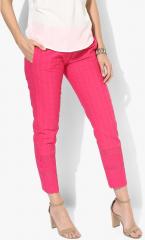 Naari Pink Embroidered Slim Fit Coloured Pants women