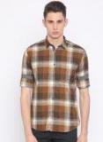 Nature Casuals Brown Slim Fit Checked Casual Shirt men