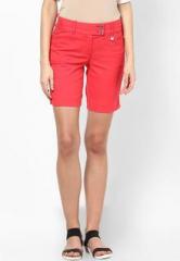 Nautica Red Solid Shorts women
