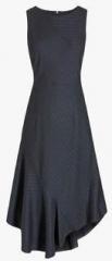 Next Charcoal Grey Striped Asymmtric Dress women