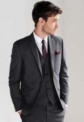 Next Charcoal Textured Suit: Jacket men