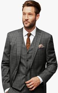 Next Grey Check Tailored Fit Suit: Waistcoat men