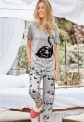 Next Grey Swan Print Pyjama Set women
