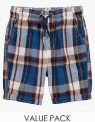 Next Multicoloured Check And Plain Shorts Two Pack boys