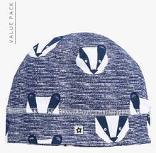 Next Pack OF Two Blue Stripe And Badger Hats boys