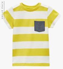 Next Yellow Short Sleeve Striped Pique T Shirts Two Pack boys