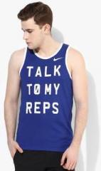 Nike As Dfct Talk To My Reps Blue Round Neck Vest men