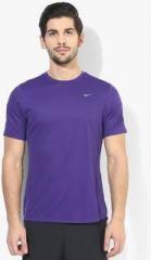 Nike As Racer Ss Purple Round Neck T Shirt men