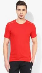 Nike As Tailwind Ss Red V Neck T Shirt men
