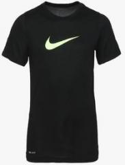 Nike B Dry Ss Swoosh Solid Black T Shirt boys