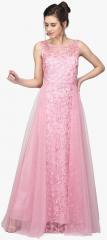 Ojjasvi Pink Self Design Maxi Dress women