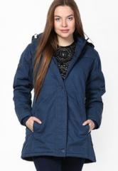 Okane Navy Blue Solid Winter Jacket women