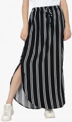 Only Black striped A Line Skirt women