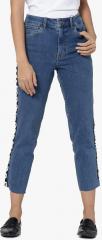 Only Blue Printed High Rise Slim Fit Jeans women