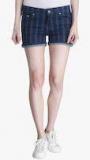 Only Blue Striped Shorts women