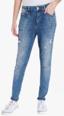 Only Blue Washed Mid Rise Regular Jeans women