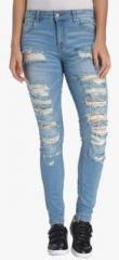 Only Blue Washed Mid Rise Skinny Fit Jeans women