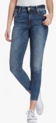 Only Blue Washed Mid Rise Skinny Jeans women