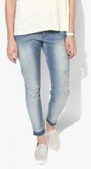 Only Blue Washed Mid Rise Slim Jeans women