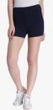Only Navy Blue Solid Shorts women
