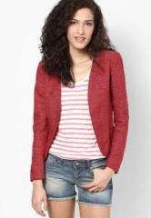 Only Red Solid Jacket women