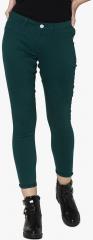 Only Teal Solid Skinny Fit Jeans women