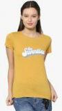 Only Yellow Printed T Shirt women