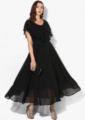 Only You Black Solid Maxi Dress women