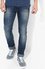 Oxemberg Blue Mid Rise Slim Fit Jeans men