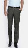 Oxemberg Charcoal Grey Trim Fit Solid Formal Trousers men