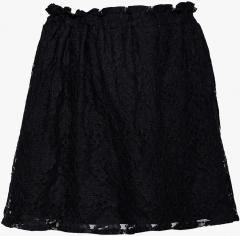 Oxolloxo Black Self Design Skirt girls
