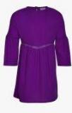 Oxolloxo Purple Solid A Line Dress girls
