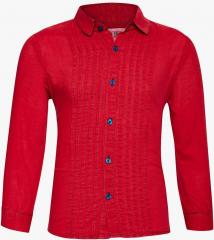 Oxolloxo Red Solid Regular Fit Casual Shirt boys