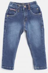 Palm Tree Blue Regular Fit Mid Rise Clean Look Stretchable Jeans boys