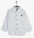 Palm Tree Off White Regular Fit Casual Shirt boys