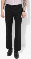 Park Avenue Black Solid Slim Fit Formal Trouser men
