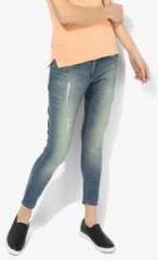 Park Avenue Blue Washed Mid Rise Skinny Fit Jeans women