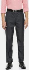 Park Avenue Grey Regular Fit Solid Formal Trousers men