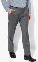 Park Avenue Grey Solid Regular Fit Formal Trouser men