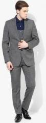 Park Avenue Grey Solid Suit men
