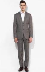 Park Avenue Grey Solid Suits men