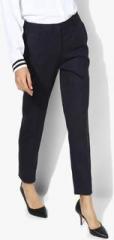 Park Avenue Navy Blue Solid Slim Fit Formal Trouser women