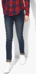 Park Avenue Navy Blue Washed Mid Rise Skinny Fit Jeans women