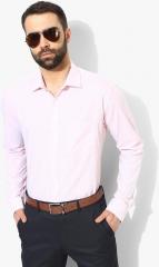 Park Avenue Pink and Red Slim Fit Checked Formal Shirt men