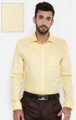 Park Avenue Yellow Slim Fit Solid Formal Shirt men