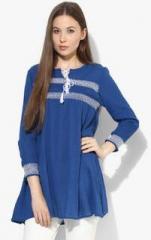 People Blue Solid Tunic women