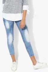 People Blue Washed Mid Rise Skinny Fit Jeans women