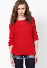 People Red Full Sleeve Sweater women